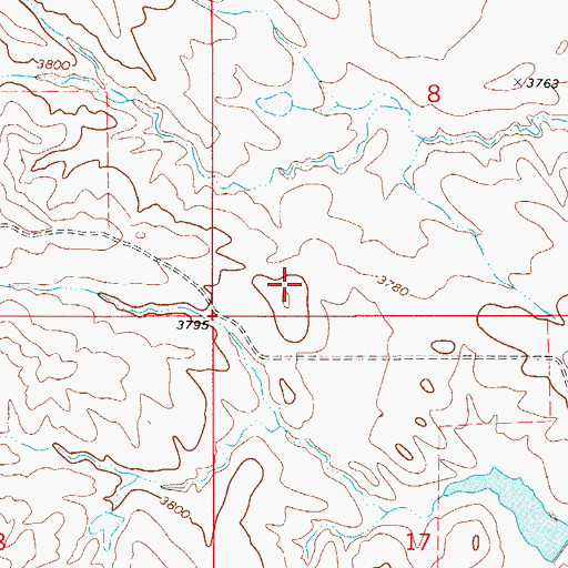 Topographic Map of Gerald Craft Number 3 Dam, MT