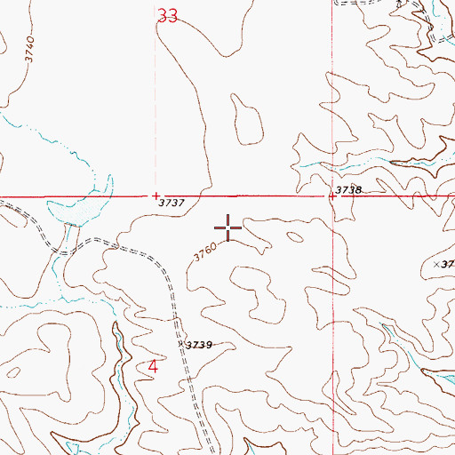 Topographic Map of Gerald Craft Number 2 Dam, MT