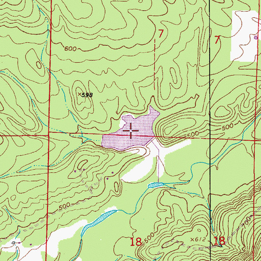 Topographic Map of East Fork Point Remove Site Three Reservoir, AR