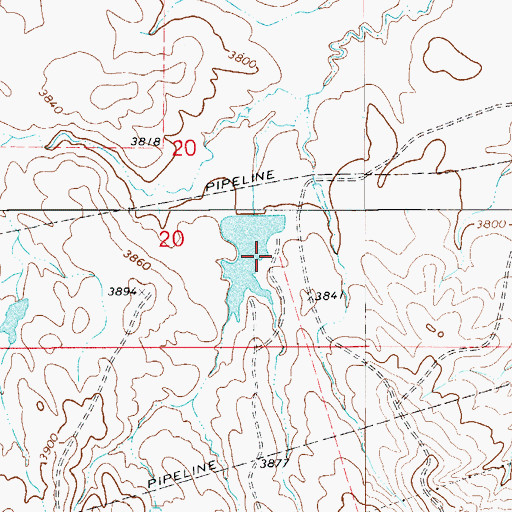 Topographic Map of Gerald Craft Number 6 Dam, MT