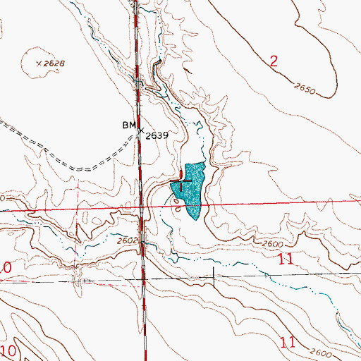 Topographic Map of Fort Belknap Number 38 Dam, MT