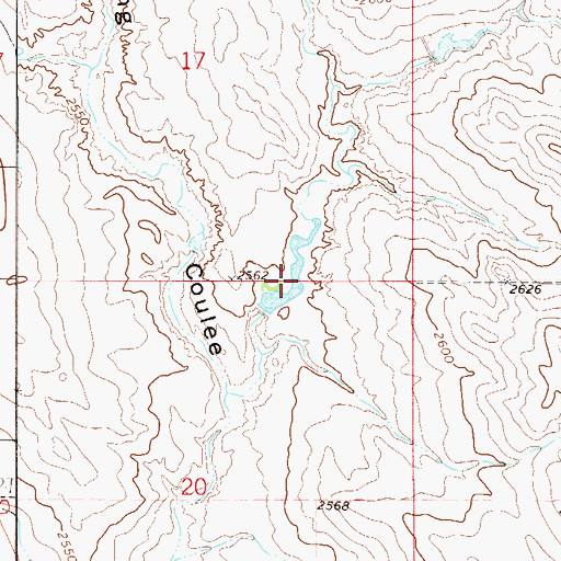 Topographic Map of Brain Dam, MT