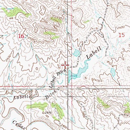Topographic Map of Ceder Bell Number 2 Dam, MT