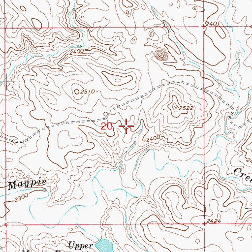 Topographic Map of Upper Magpie Reservoir Dam, MT