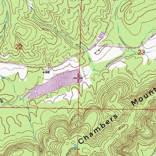 Topographic Map of East Fork Point Remove Site Four Dam, AR