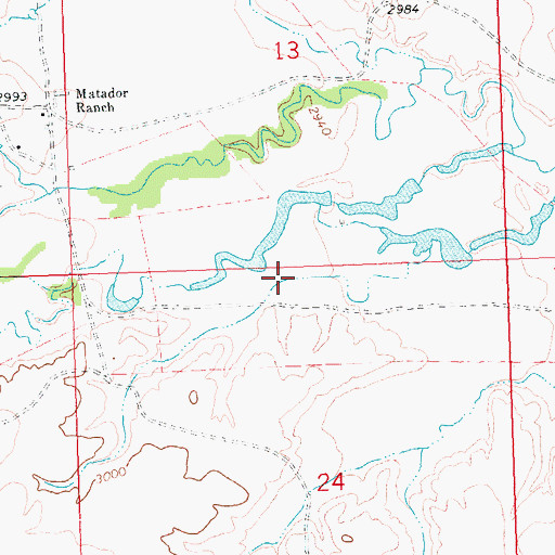 Topographic Map of Matador Ranch Number 4 Dam, MT