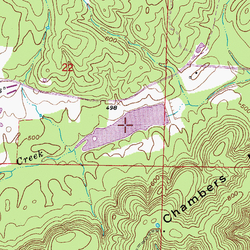 Topographic Map of East Fork Point Remove Site Four Reservoir, AR