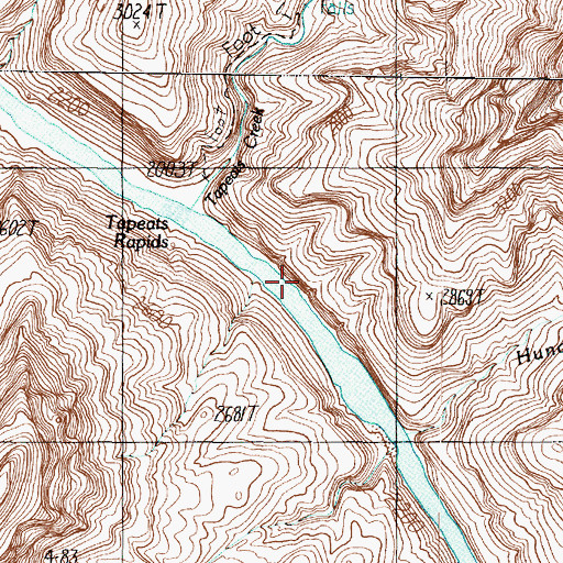 Topographic Map of Middle Granite Gorge, AZ