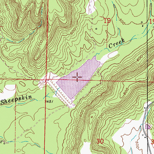 Topographic Map of East Fork Point Remove Site Five Reservoir, AR