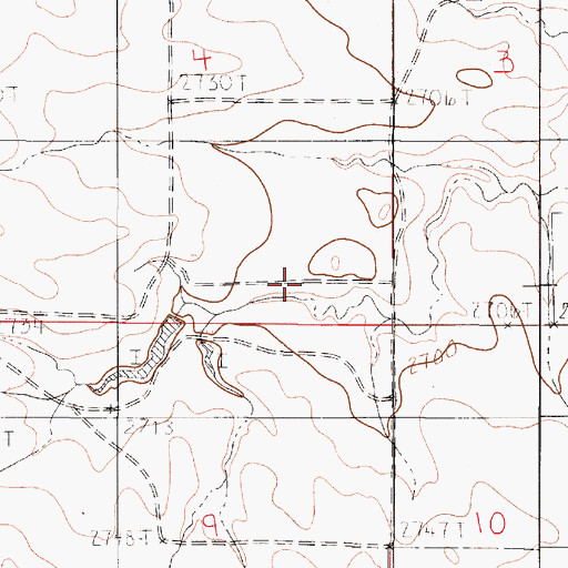 Topographic Map of Danial Downs Number 4 Dam, MT