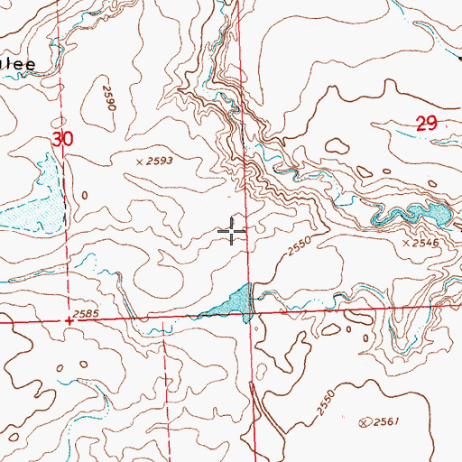 Topographic Map of Schoolhouse Number 3 Dam, MT