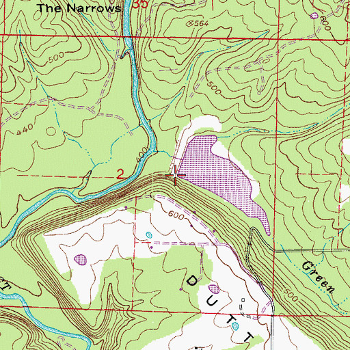 Topographic Map of East Fork Point Remove Site Seven Dam, AR