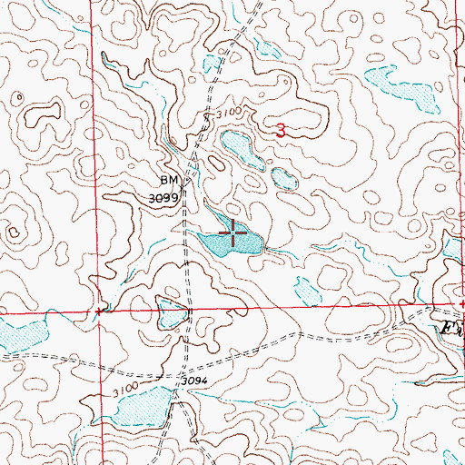 Topographic Map of Fort Belknap Number 18 Dam, MT
