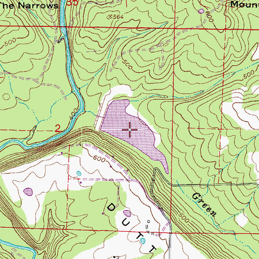Topographic Map of East Fork Point Remove Site Seven Reservoir, AR