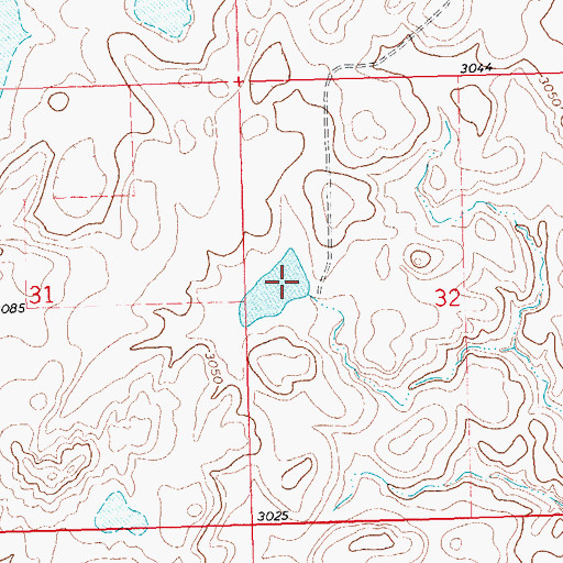 Topographic Map of Fort Belknap Number 31 Dam, MT