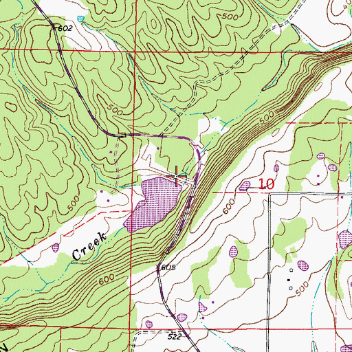 Topographic Map of East Fork Point Remove Site Eight Dam, AR