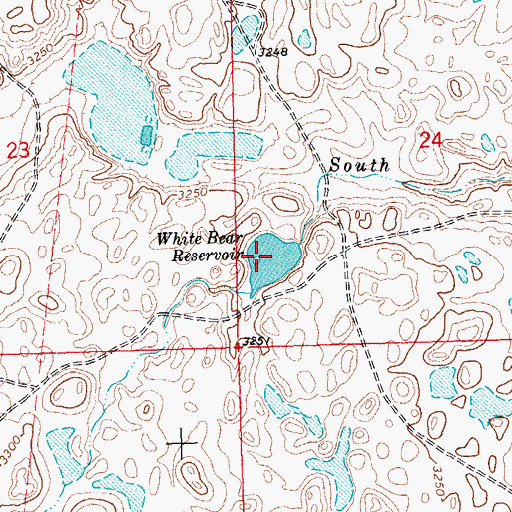 Topographic Map of White Bear Reservoir Dam, MT