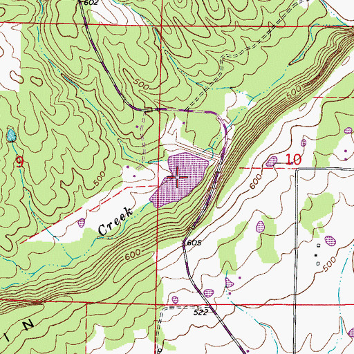 Topographic Map of East Fork Point Remove Site Eight Reservoir, AR