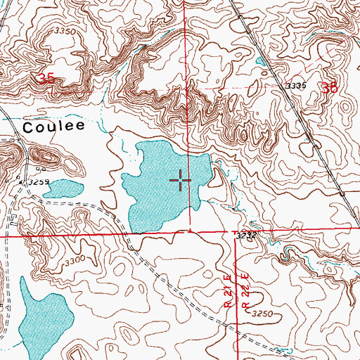 Topographic Map of Tiger Number 2 Dam, MT
