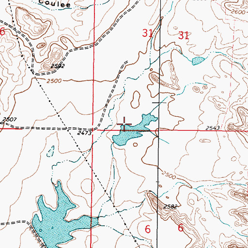 Topographic Map of Lyle Nelson Number 7 Dam, MT