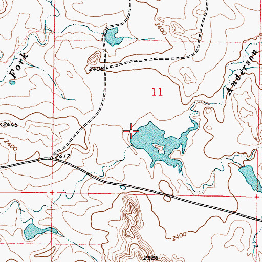 Topographic Map of Lyle Nelson Number 8 Dam, MT