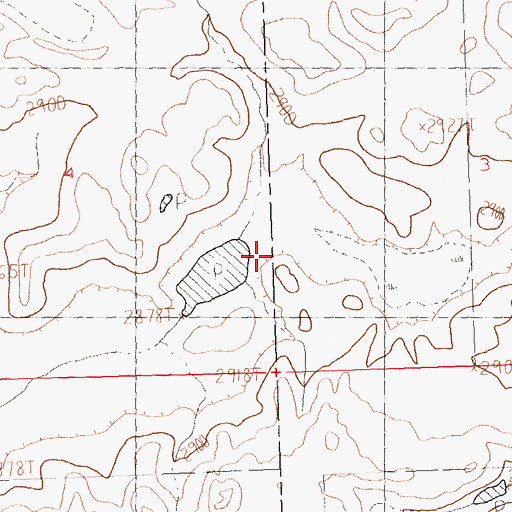 Topographic Map of Muddy Dam, MT