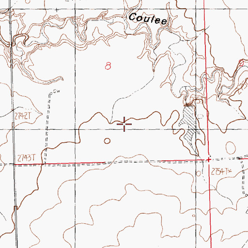 Topographic Map of Little Dam, MT