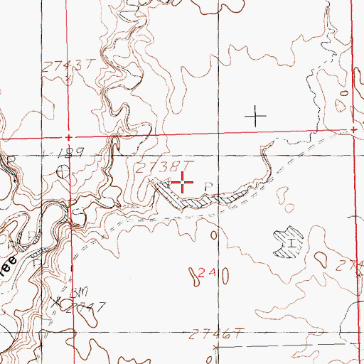 Topographic Map of Cloudy Dam, MT