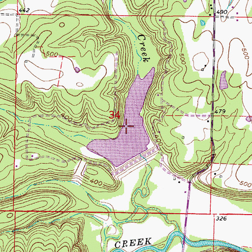Topographic Map of East Fork Point Remove Site Nine Reservoir, AR