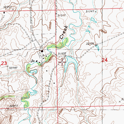 Topographic Map of Gordon Cattle Company Number 1 Dam, MT