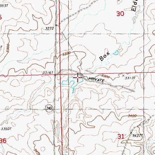Topographic Map of Oak Dam, MT