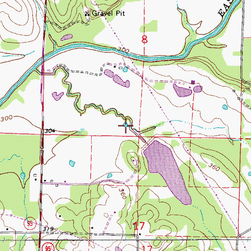 Topographic Map of East Fork Point Remove Site Ten Dam, AR