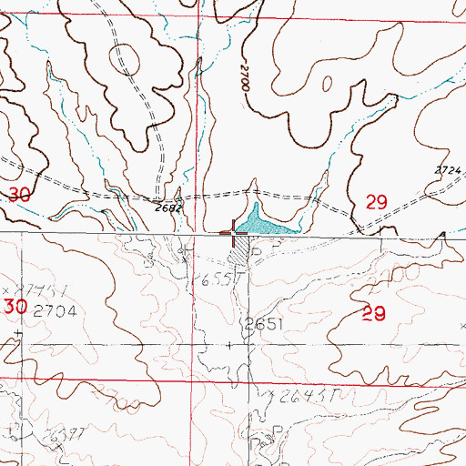 Topographic Map of Fort Peck Reservation Number 1 Dam, MT