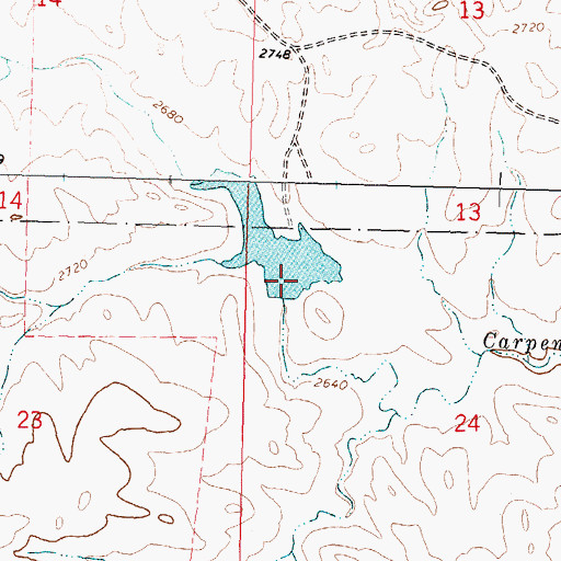 Topographic Map of Carpenter Creek Dam, MT