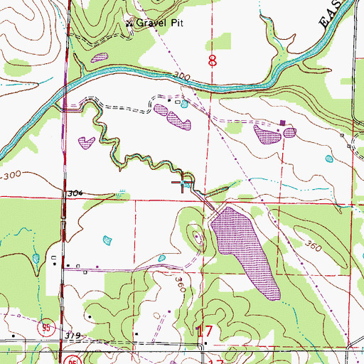Topographic Map of East Fork Point Remove Site Ten Reservoir, AR