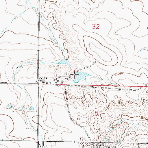 Topographic Map of Little Brazil Number 3 Dam, MT