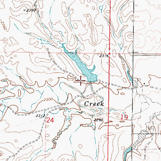 Topographic Map of Margaret Hays Number 1 Dam, MT