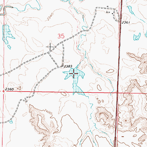 Topographic Map of Towe Farms Number 2 Dam, MT