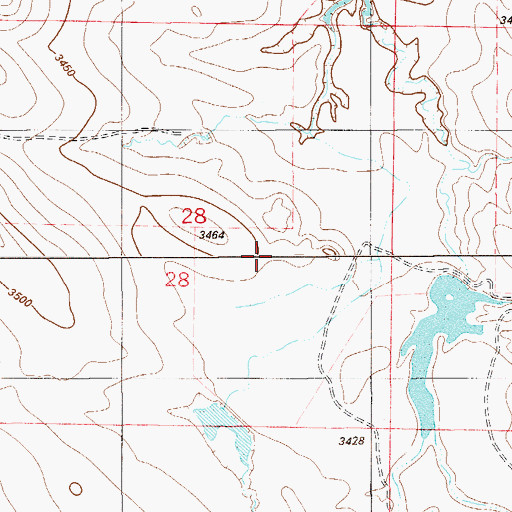 Topographic Map of Clem-Reid Number 1 Dam, MT