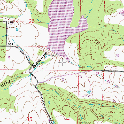 Topographic Map of West Fork Point Remove Creek Site One Dam, AR