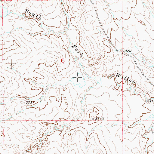 Topographic Map of The Pinta Dam, MT