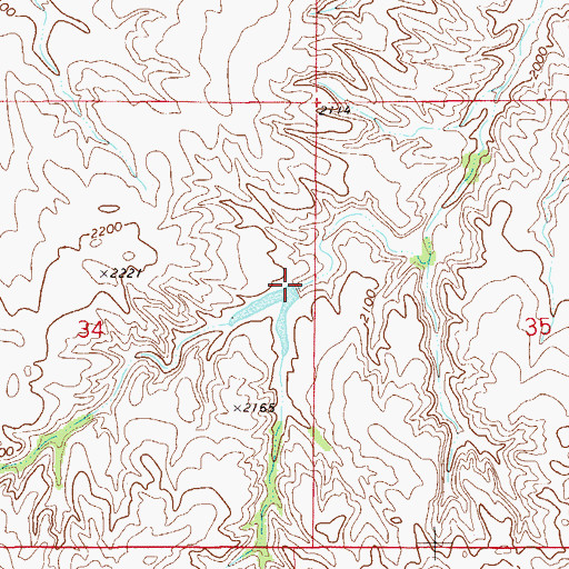 Topographic Map of Corvette Dam, MT
