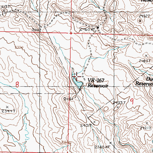 Topographic Map of Sage Hen Reservoir Number 2 Dam, MT