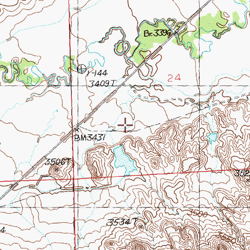 Topographic Map of Flatwillow Creek Number 2 Dam, MT
