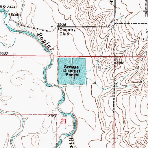 Topographic Map of Scobey Sewage Disposal Ponds Dam, MT