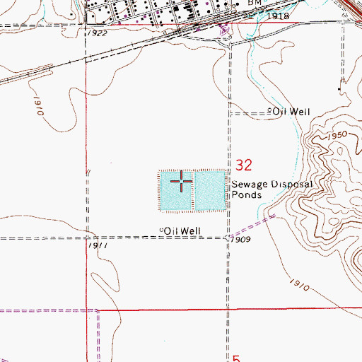 Topographic Map of Culbertson Sewage Disposal Ponds Dam, MT