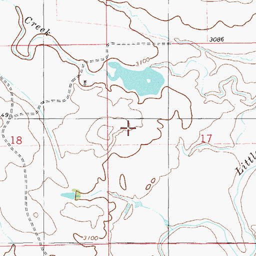 Topographic Map of Traweek Number 2 Dam, MT