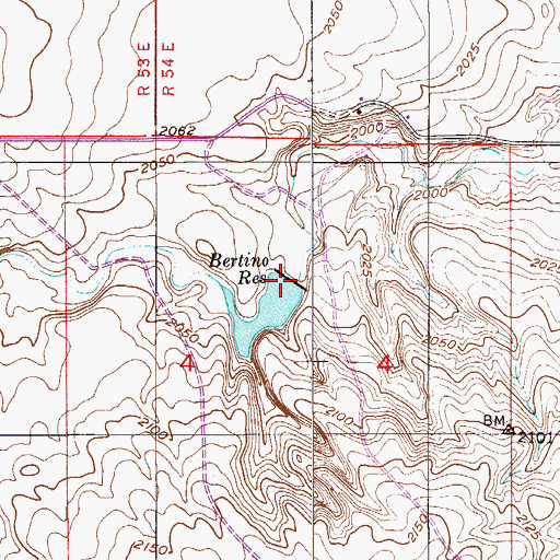 Topographic Map of Bertino Dam, MT