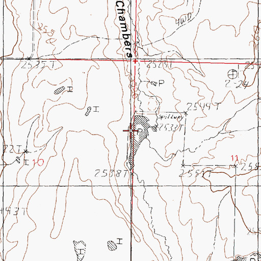 Topographic Map of Frank Stuber Number 1 Dam, MT
