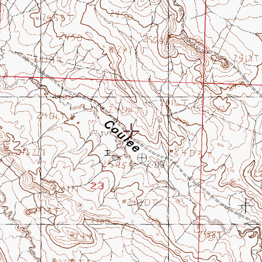 Topographic Map of Fisher Dam, MT